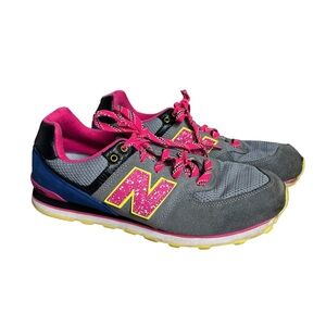 New balance 564 classics gray pink blue yellow men’s size 7 kl574o6g sneakers